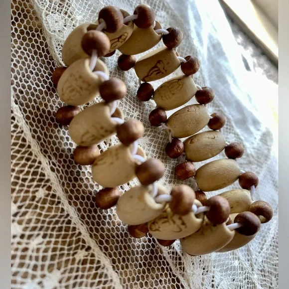 Buddha Wooden Beaded Stretch Bracelet Unisex Jewelry Yoga Hippie Bohemian Boho - Picture 5 of 6